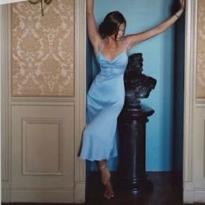 WWW blue satin dress
